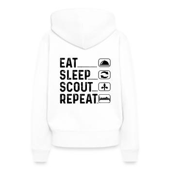 Scout Gift Scout - Sweat à capuche Premium bio Femme - blanc - Dos - Julia (174cm)