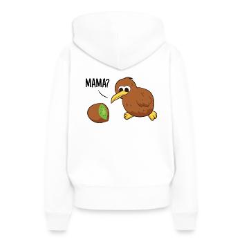 Kiwi Oiseau Kiwi Fruit Mama Kiwi - Sweat à capuche Premium bio Femme - blanc - Dos - Julia (174cm)