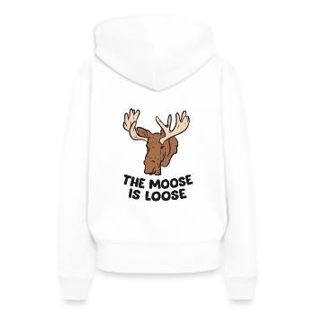 The Moose Is Loose Cute Moose Lovers Moose Hunting - Frauen Premium Bio Hoodie - Weiß - Hinten - Julia (174cm)
