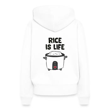 Le riz est la vie d’Asian Food Chinese Riz - Sweat à capuche Premium bio Femme - blanc - Dos - Julia (174cm)