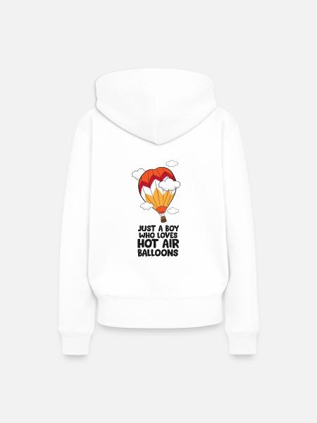 Nur Ein Junge Der Heißluftballone Liebt - Frauen Premium Bio Hoodie - Weiß