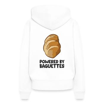 Propulsé par Baguettes Love Baguettes - Sweat à capuche Premium bio Femme - blanc - Dos - Julia (174cm)