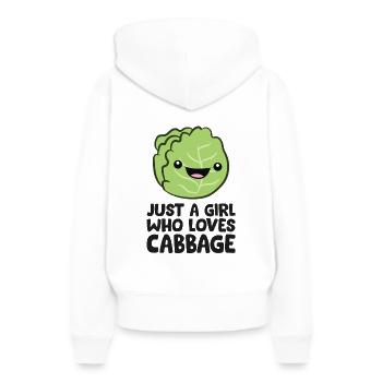 Nur ein Mädchen, das den Kohl liebt - Frauen Premium Bio Hoodie - Weiß - Hinten - Julia (174cm)