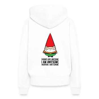 Les gnomes sont fantastiques. Je suis fantastique, alors - Sweat à capuche Premium bio Femme - blanc - Dos - Julia (174cm)