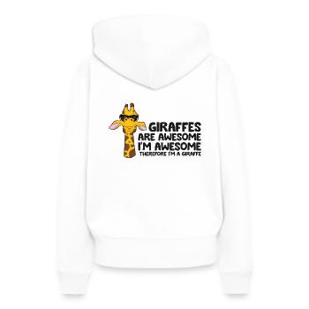 Giraffen sind fantastisch. Ich bin fantastisch, - Frauen Premium Bio Hoodie - Weiß - Hinten - Julia (174cm)