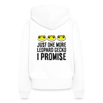 Nur noch ein Leopardgecko Ich verspreche - Frauen Premium Bio Hoodie - Weiß - Hinten - Julia (174cm)