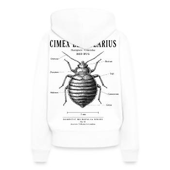 Bed Bug – Domestic Microfauna No. 02 - Frauen Premium Bio Hoodie - Weiß - Hinten - Julia (174cm)