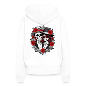 Amour profond - Sweat à capuche Premium bio Femme - blanc - Dos - Julia (174cm)