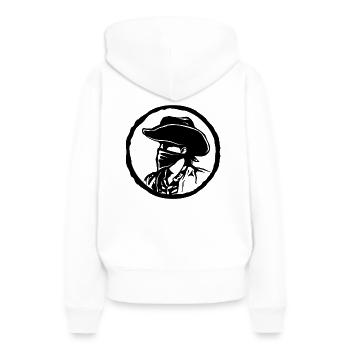 cow-boy - Sweat à capuche Premium bio Femme - blanc - Dos - Julia (174cm)