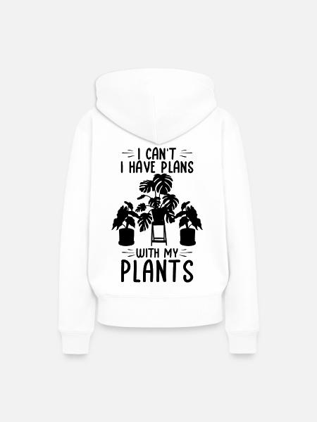Zimmerpflanzen - Frauen Premium Bio Hoodie - Weiß