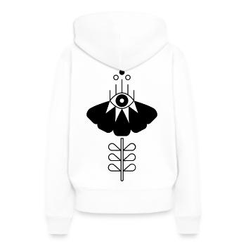 Flower - Frauen Premium Bio Hoodie - Weiß - Hinten - Julia (174cm)
