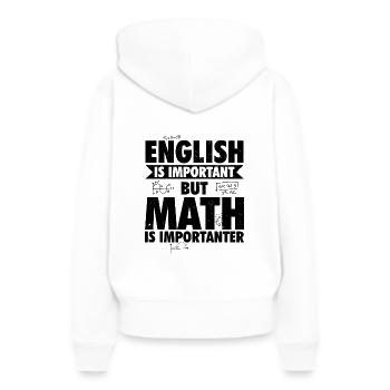Professeur de mathématiques | Cadeaux de mathématicien mathématique - Sweat à capuche Premium bio Femme - blanc - Dos - Julia (174cm)