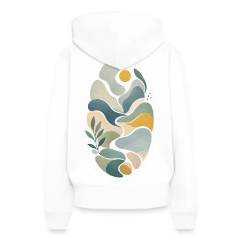 Horizon d’Or - Sweat à capuche Premium bio Femme - blanc - Dos - Julia (174cm)