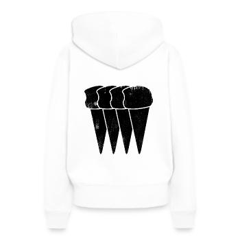 Glace - Sweat à capuche Premium bio Femme - blanc - Dos - Julia (174cm)