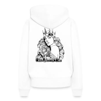 Ériu Queen of Ireland - Women’s Premium Organic Hoodie - white - Back - Julia (174cm)