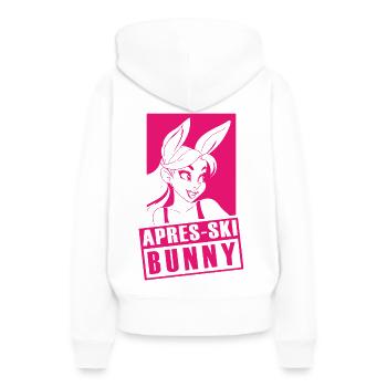 Après SKI Lapin Rose - Sweat à capuche Premium bio Femme - blanc - Dos - Julia (174cm)