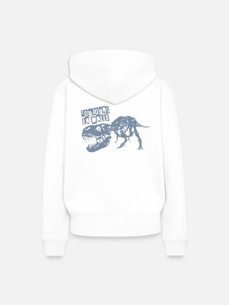 T-Rex - Frauen Premium Bio Hoodie - Weiß