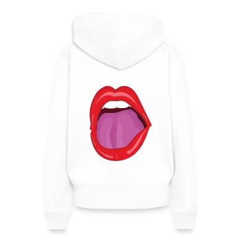Open mouth - Women’s Premium Organic Hoodie - white - Back - Julia (174cm)