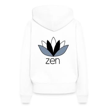 ZEN - Sweat à capuche Premium bio Femme - blanc - Dos - Julia (174cm)
