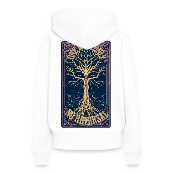 T-shirt Mystic Willow Wish Tarot - Esthétique sombre - Sweat à capuche Premium bio Femme - blanc - Dos - Julia (174cm)