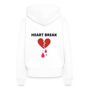 HEART BREAK - Sweat à capuche Premium bio Femme - blanc - Dos - Julia (174cm)