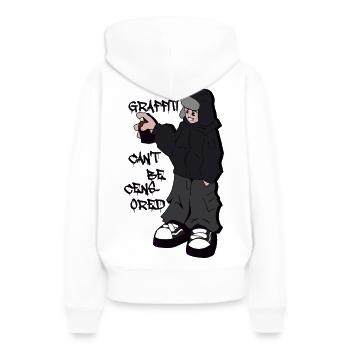 LES GRAFFITIS NE PEUVENT PAS ÊTRE CENSURÉS - Sweat à capuche Premium bio Femme - blanc - Dos - Julia (174cm)