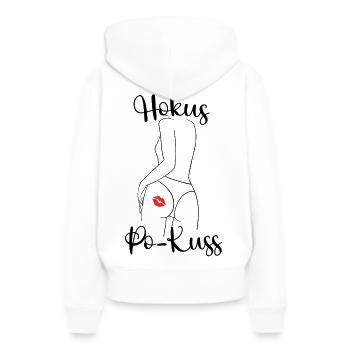 Hokus Pokuss - Po-Kuss - Frauen Premium Bio Hoodie - Weiß - Hinten - Julia (174cm)
