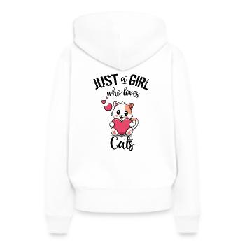Nur ein Mädchen, was Katzen liebt. - Frauen Premium Bio Hoodie - Weiß - Hinten - Julia (174cm)