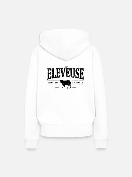 Eleveuse - Sweat à capuche Premium bio Femme - blanc