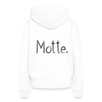 MOTTE - Frauen Premium Bio Hoodie - Weiß - Hinten - Julia (174cm)