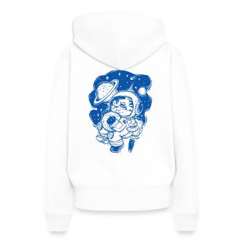 Astro tiger - Frauen Premium Bio Hoodie - Weiß - Hinten - Julia (174cm)