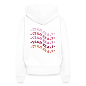 Team Braut retro Design - Frauen Premium Bio Hoodie - Weiß - Hinten - Julia (174cm)