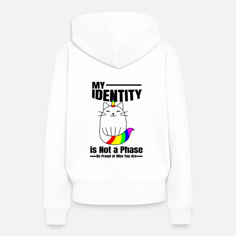 Mon identité n’est pas une phase - Sweat à capuche Premium bio Femme - blanc