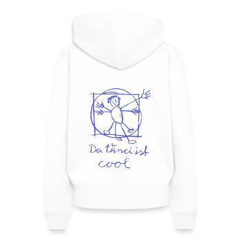 Da Vinci ist cool - Frauen Premium Bio Hoodie - Weiß - Hinten - Julia (174cm)