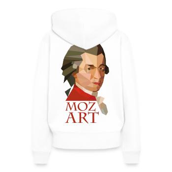 Mozart - Sweat à capuche Premium bio Femme - blanc - Dos - Julia (174cm)