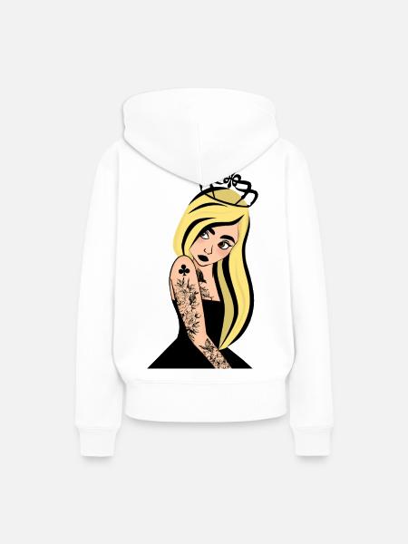 Punk Klee Dame - Frauen Premium Bio Hoodie - Weiß