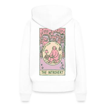 L’introverti - Sweat à capuche Premium bio Femme - blanc - Dos - Julia (174cm)