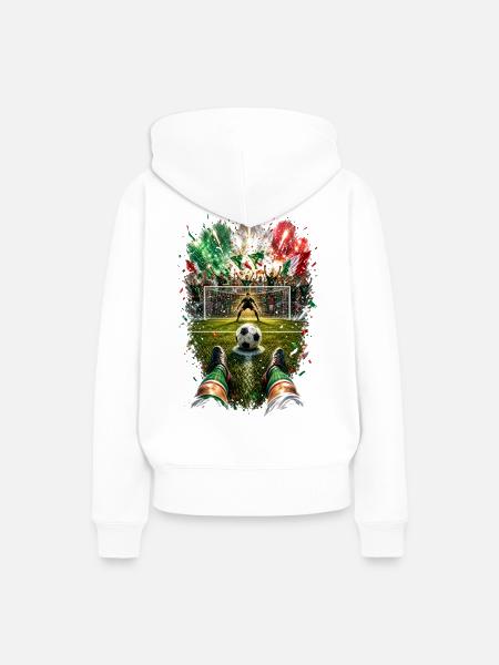 Torjubel unter Feuerwerk - Frauen Premium Bio Hoodie - Weiß