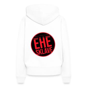 Ehe Sklave Hochzeit Junggesellenabschied - Frauen Premium Bio Hoodie - Weiß - Hinten - Julia (174cm)