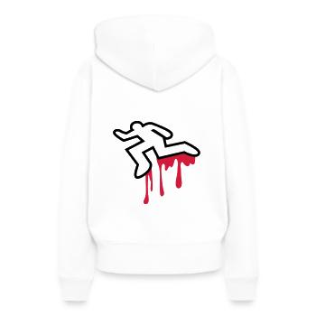 assassiner homicide coroner cadavre grandes lignes - Sweat à capuche Premium bio Femme - blanc - Dos - Julia (174cm)