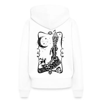 Raiponce à la tour - Sweat à capuche Premium bio Femme - blanc - Dos - Julia (174cm)
