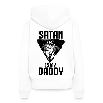 Satanisme - Sweat à capuche Premium bio Femme - blanc - Dos - Julia (174cm)