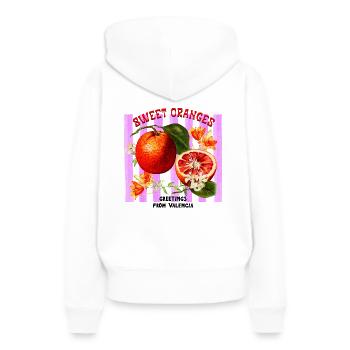 Sommer-Orangen-Print - Frauen Premium Bio Hoodie - Weiß - Hinten - Julia (174cm)