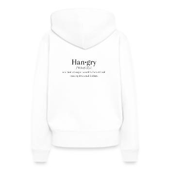 Hangry - Hunger auf Food und Angry lustiger Spruch - Sweat à capuche Premium bio Femme - blanc - Dos - Julia (174cm)