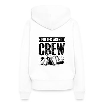 Polter Abend Crew - Frauen Premium Bio Hoodie - Weiß - Hinten - Julia (174cm)