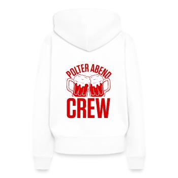 Polter Abend Crew - Frauen Premium Bio Hoodie - Weiß - Hinten - Julia (174cm)