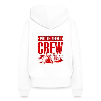 Polter Abend Crew - Frauen Premium Bio Hoodie - Weiß - Hinten - Julia (174cm)