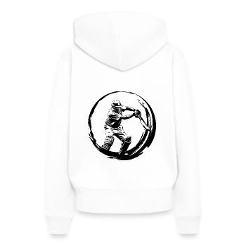 Cricket Silhouette - Frauen Premium Bio Hoodie - Weiß - Hinten - Julia (174cm)