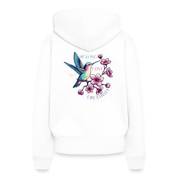 Colibri - Sweat à capuche Premium bio Femme - blanc - Dos - Julia (174cm)