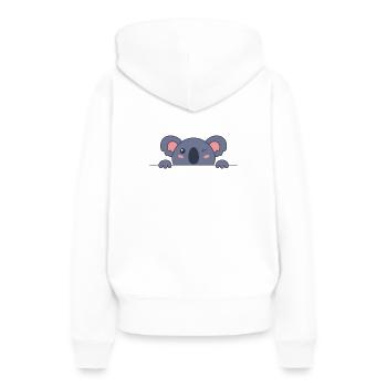Koala versteckt sich - Frauen Premium Bio Hoodie - Weiß - Hinten - Julia (174cm)